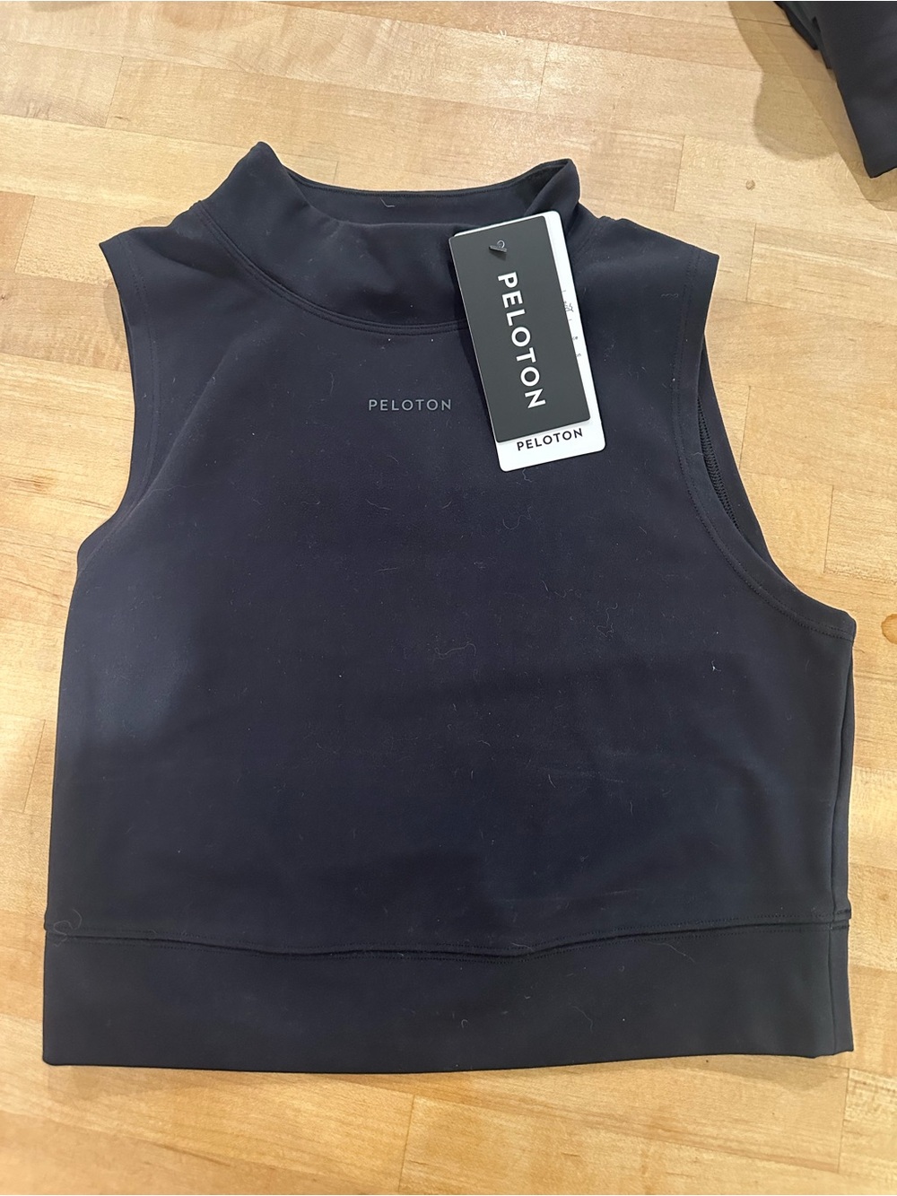 Peloton Black High-Neck Sleeveless Crop Tank